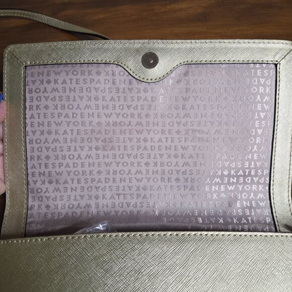 EUC Kate Spade Gold Cross Body shoulder bag - Picture 11 of 14